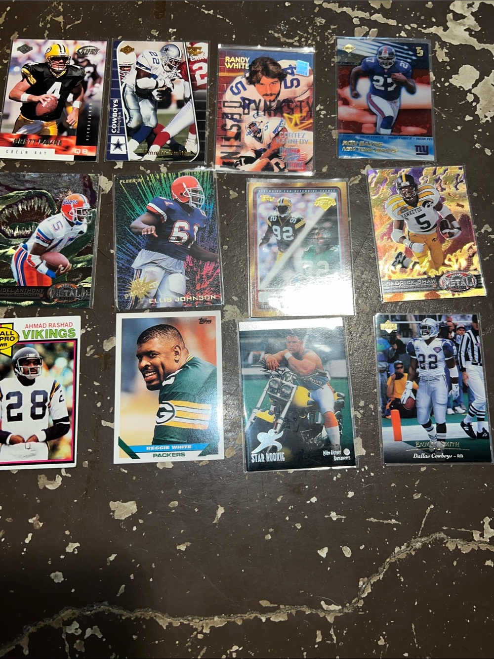 Vintage Football Card Lot with Multiple Team Colors